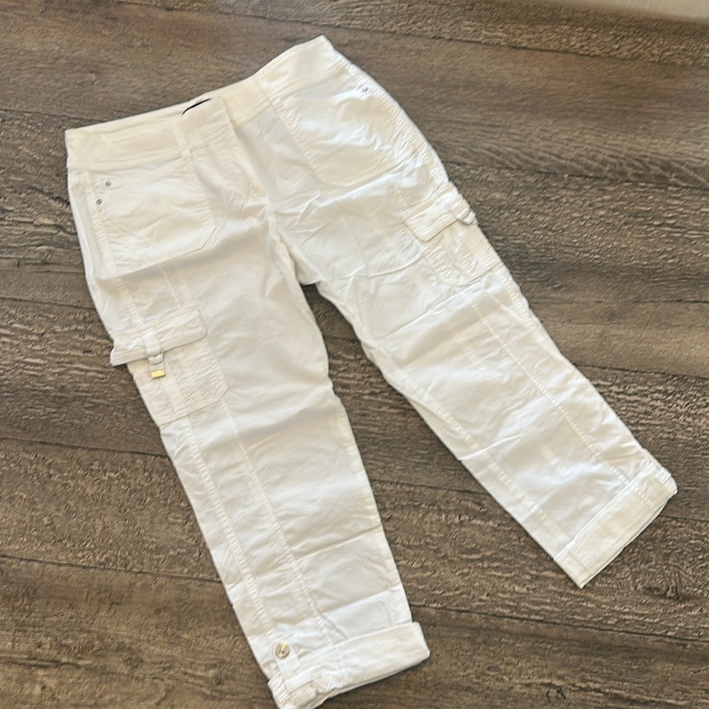 White House Black Market white capris